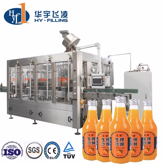Botella de vidrio/Pet jugo té CSD bebidas carbonatadas agua potable embotelladora máquina de llenado